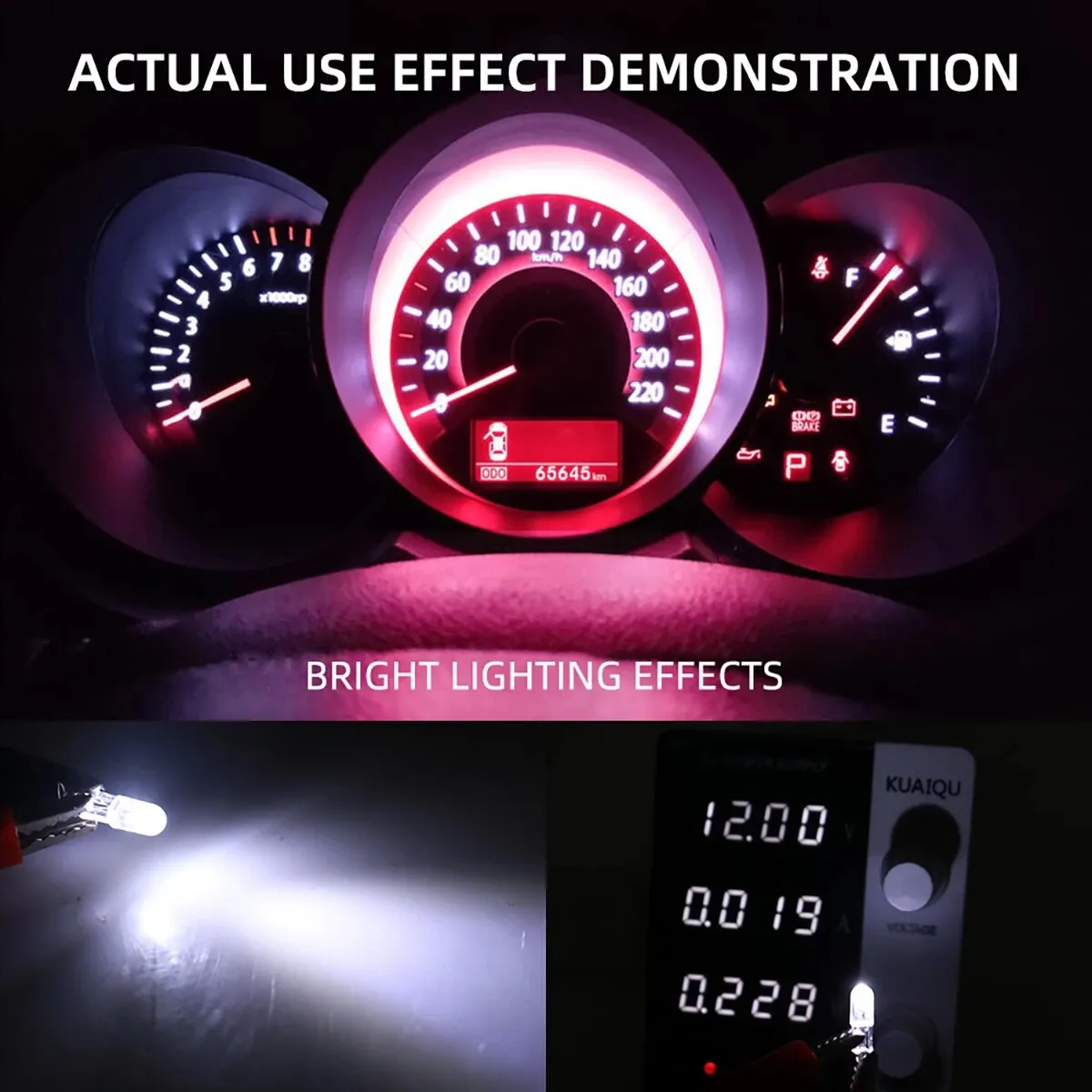 20x T5 W3W COB For Universal Car Led Interior Lights Dashboard Warming Indicator Wedge Auto Instrument Lamp White Green Red Blue