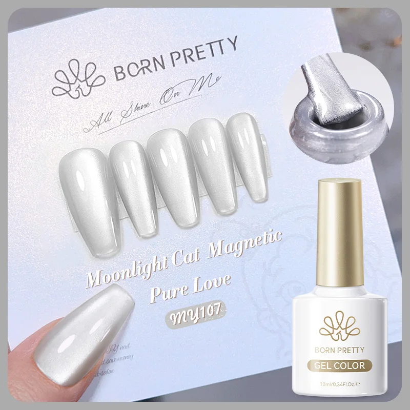 BORN PRETTY 10 ml schwarzes Glas, Katze, magnetischer Gel-Nagellack, Punk-Stil, Nagelkunst, Maniküre, Vernis, semi-permanentes Gel für Winternägel