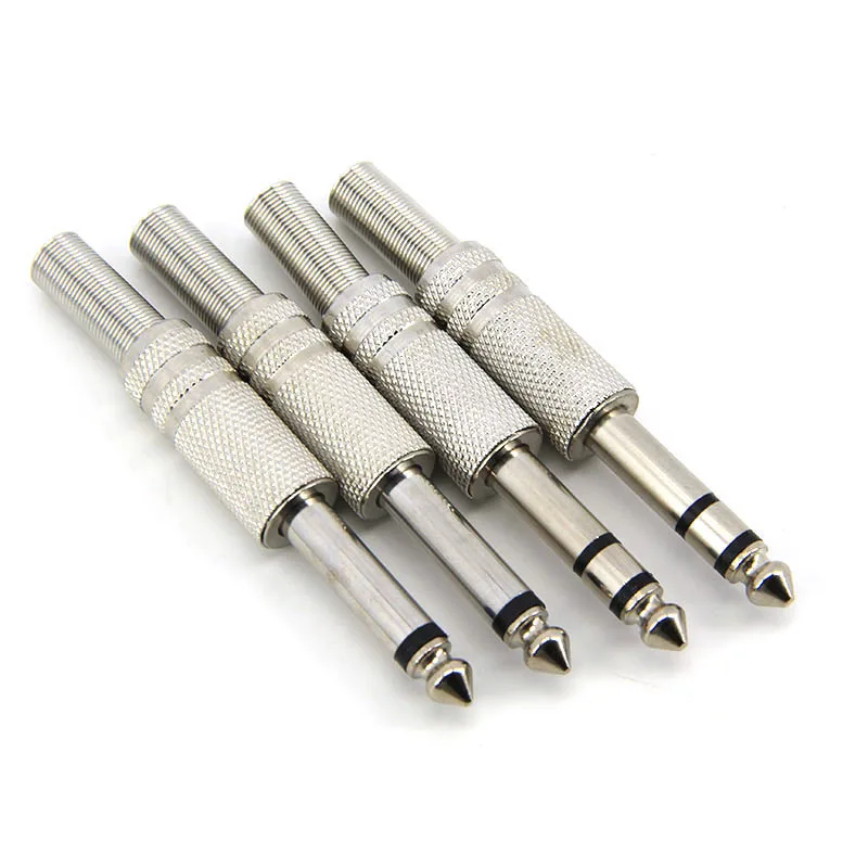 6.35MM male Mono Stereo audio jack plug 6.3 6.35 connector Welding solder for HeadPhone stereo 1/4