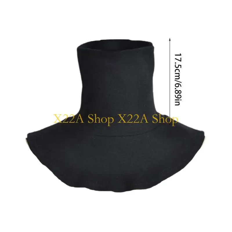 Unikalne kobiety mężczyźni proste stały Dickey Fałszywe fałszywe kołnierz Turtleeck Odłączona bawełniana połowa górna