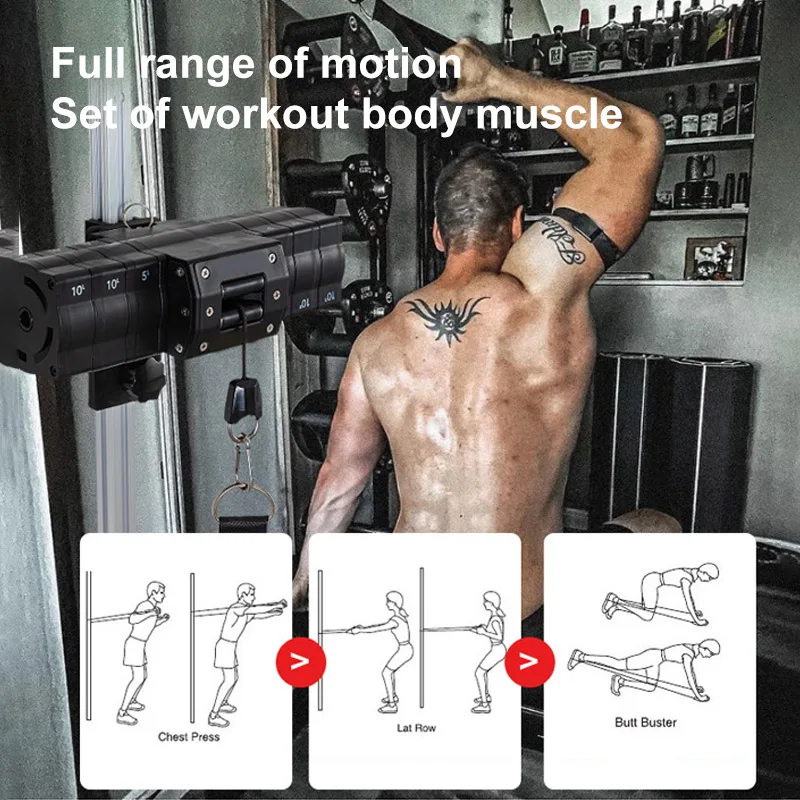 Fitness Multi-Function,Portable Pulley Trainer , Comprehensive Stretcher, Gym Pulley, Cable Attachment, Strength Training