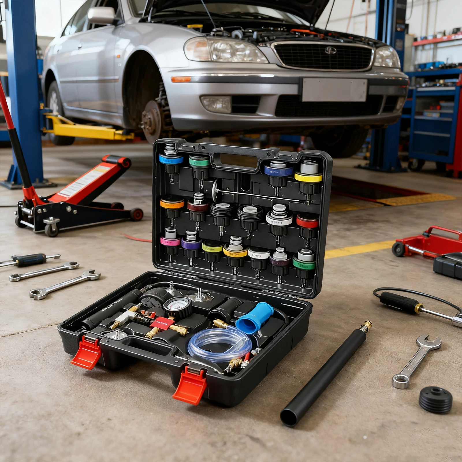 Тестер давления радиатора, набор инструментов для вакуумной заправки охлаждающей жидкости, комплект тестера давления насоса радиатора для автомобиля, мотоцикла, грузовика