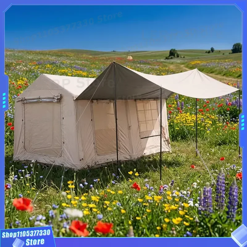 12sqm Oxford Airbeam Shelter 3x4x1.4x2.2m Triple Entrance Partition Viewing Tent Outdoor Group Use Wholesale