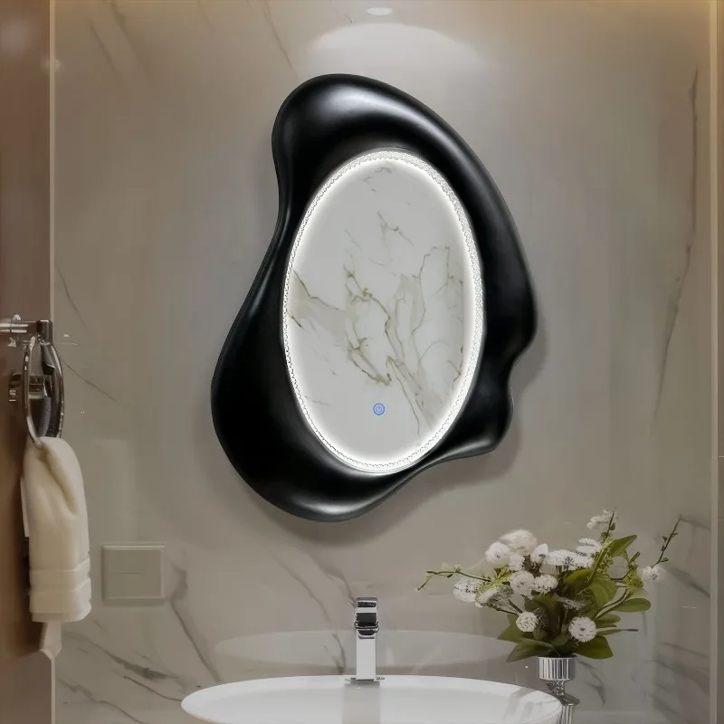 Modern minimalist art makeup mirror special-shaped porch wall-mounted mirror irregular high-end decorative mirror