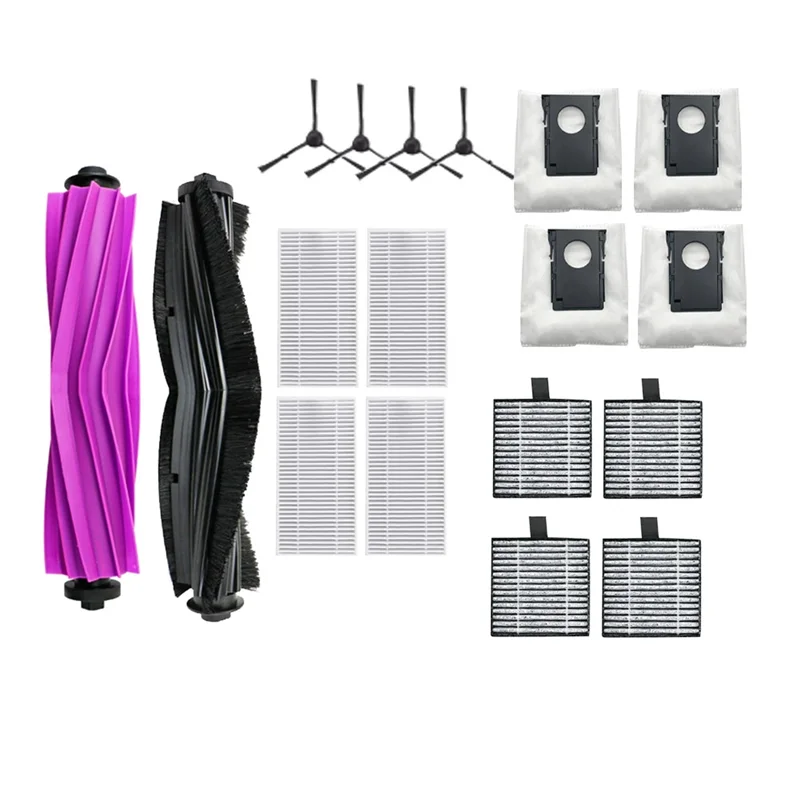 B99A-For Eureka J20 / Midea W20 / W20 Pro Robot Vacuum Main Side Brush HEPA Filter Dust Bag Enhanced Cleaning Efficiency