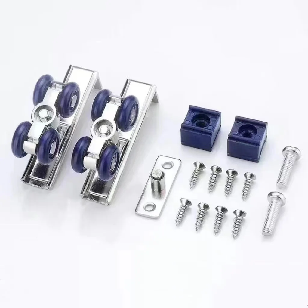 

2Pcs Small Pulley Set Four Wheel Roller with Bearings for Sliding Door Wardrobe Cabinet Track Silent Sliding Hardware