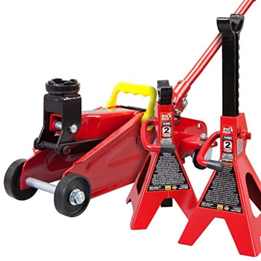 

Hydraulic Trolley Floor Jack Combo with 2 Jack Stands 2 Ton Ccity T82001