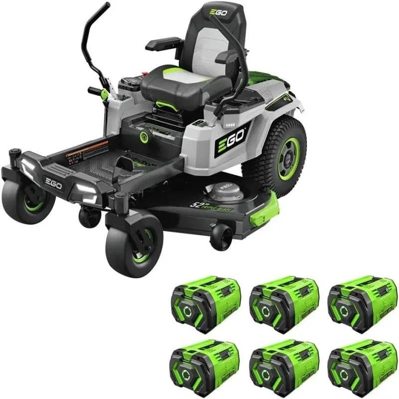 

СОВЕРШЕННО НОВАЯ электрическая газонокосилка EGO Power+, дека 52 дюйма с нулевым радиусом поворота, в комплект входит (6) аккумуляторов 56 В, 12,0 Ач и зарядное устройство —