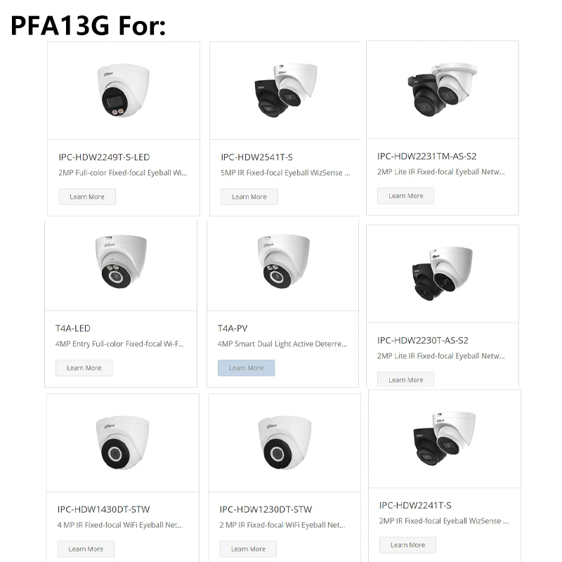 Imagem -03 - Dahua-junção Pfa13g Caixa de Alumínio Acessórios de Suporte Câmera Mount For T4a-pv T4a-led Hdw2541t-s Hdw2849t-s