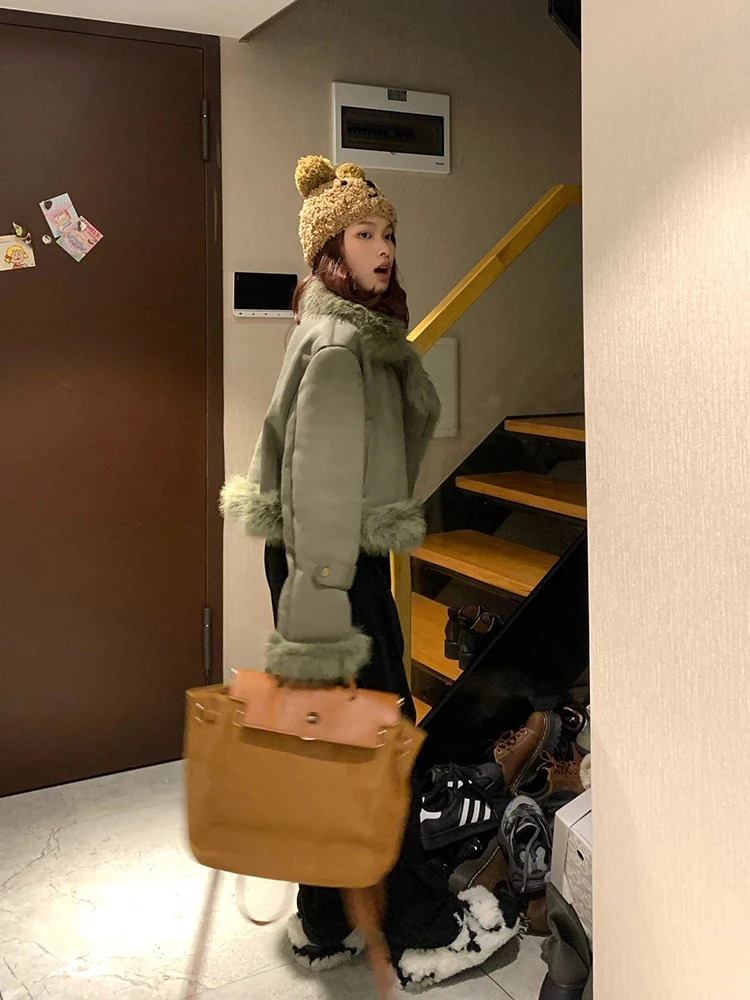 

Lamb Wool Jacket Oversize Woman Beaded Waisted Clubwear Steampunk Anti-Ultraviolet Glamour Sequins Metallic Shining Ladies