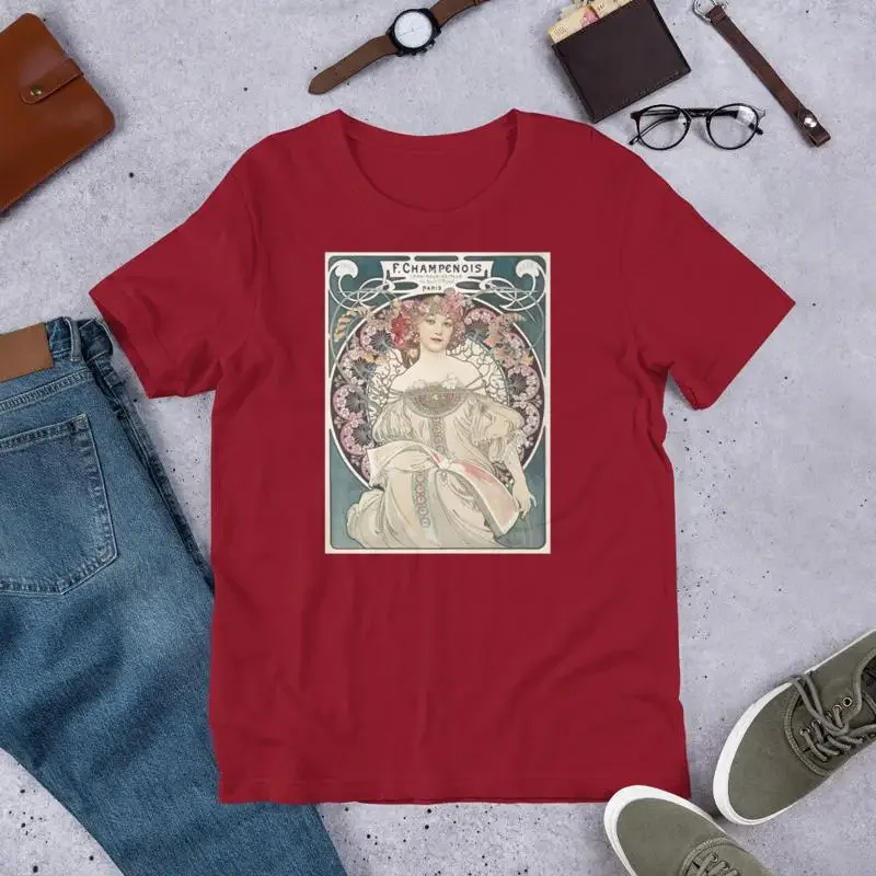 Vintage Art T shirt Alphonse Mucha's F Champenois Nouveau
