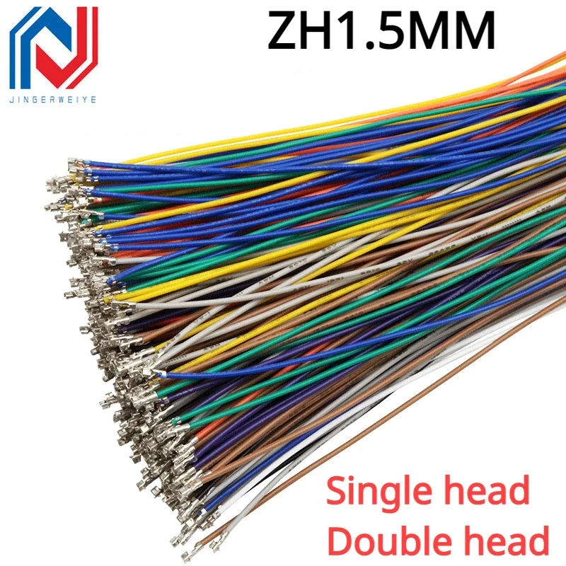 

50Pcs/lot ZH1.5MM terminal line 100mm150mm 200mm electronic Wire Single head / double head Cable 28AWG