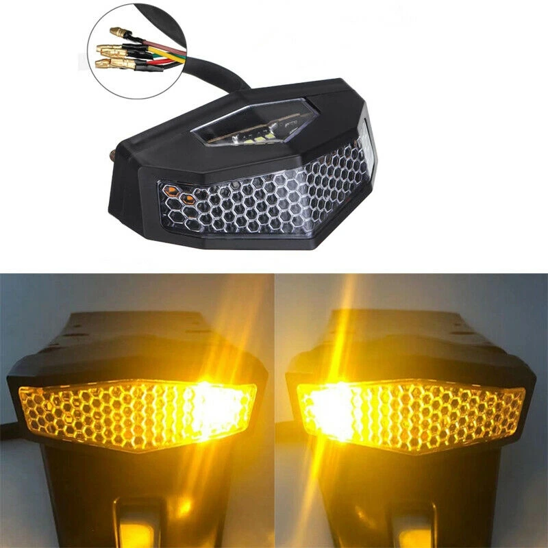 Universal Motorcycle LED Turn Signals Modified Tail Light Cafe Racer Fender Edge Brake Lamp