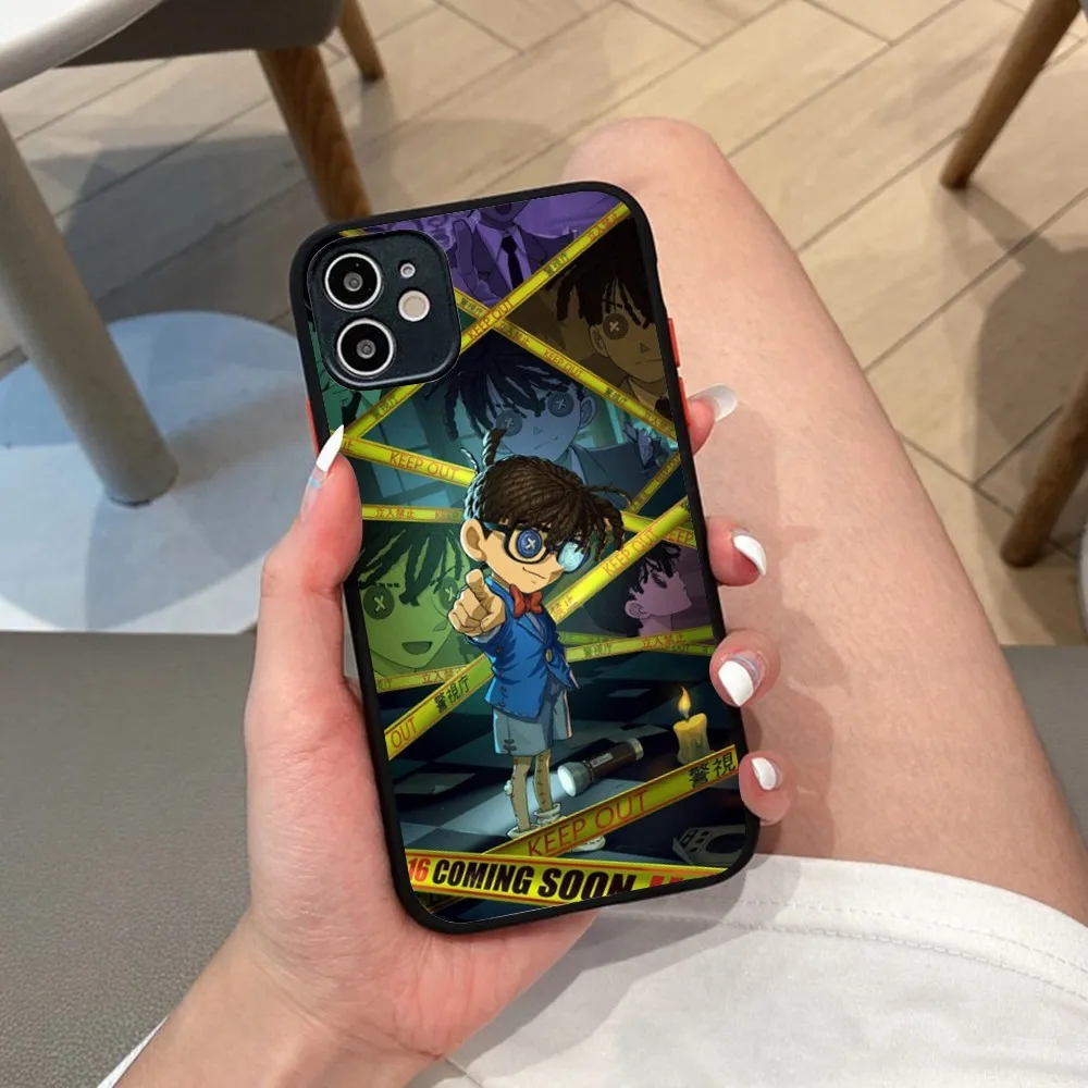 Anime D-Detective C-Conan Phone Case For iPhone 14 X XR XS 7 8 Plus 11 12 13 pro MAX 13mini Matte Shockproof Case