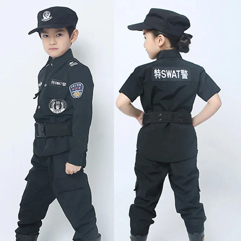 Costumes de policier pour enfants, ensemble de vêtements de police, cosplay pour garçons, cadeau de fête de carnaval, Halloween, anniversaire, spécial fuchsia, nouveau, 2025