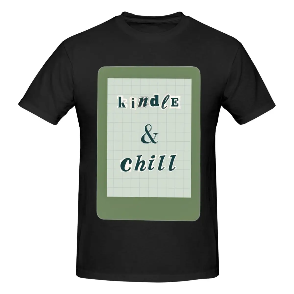 Kindle And Chill Reading Design T-Shirt for Men Cotton Plus Size T Shirts Men's Tees Short O-Neck Summer Clothes Tops S-6XL