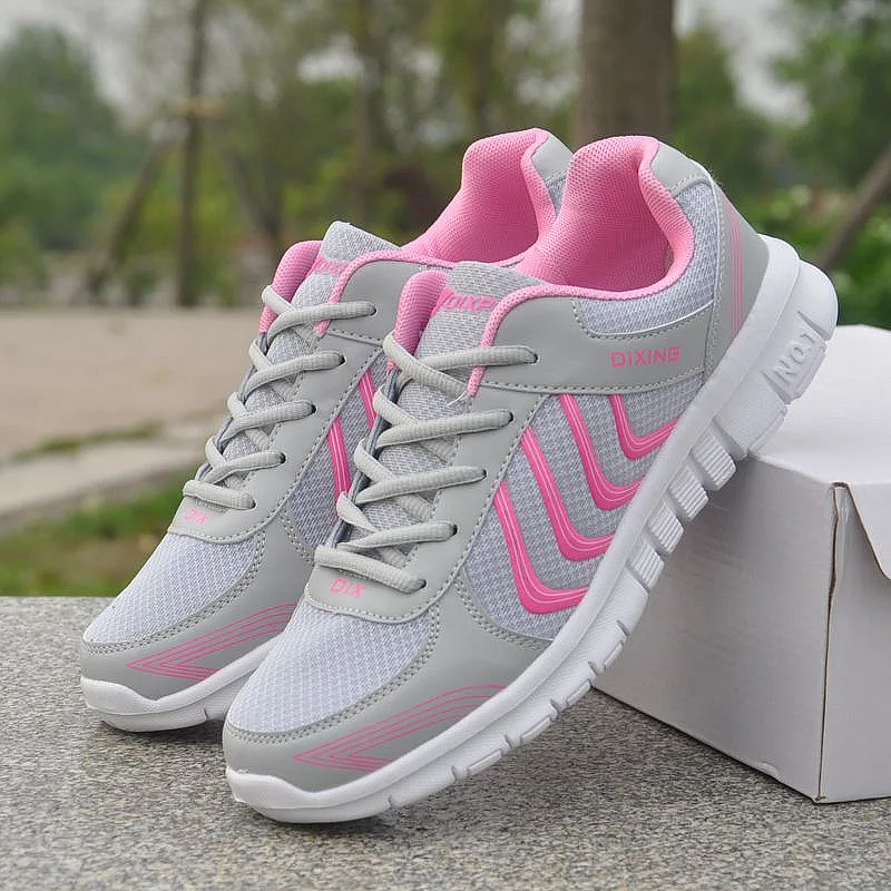 Women Sneakers Breathable Sport Shoes Fashion Mesh Lace Up Tennis Shoes Female Shoes Forwomen Para Footwear Zapatillas De Mujer