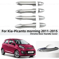 Para Kia Picanto Morning 2011 2012 2013 2014 2015 decoración cromada cubiertas de manija de puerta estilo pasta pegatinas de coche Accesorios