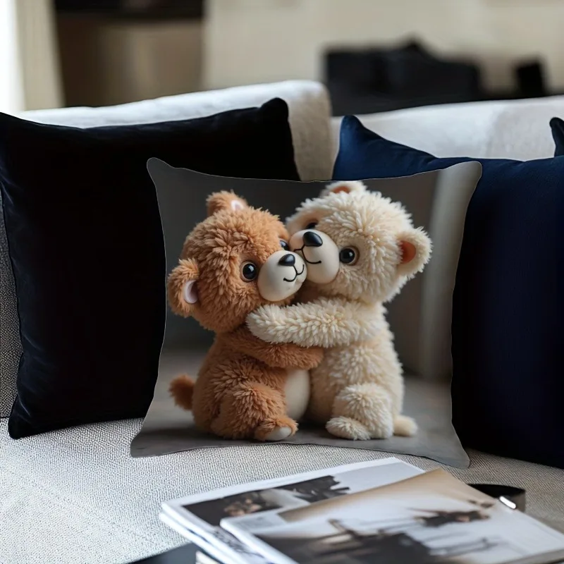 Funda de almohada con estampado de osos de peluche Cuddle-Tastic para una funda de cojín para sofá para dormir cálida