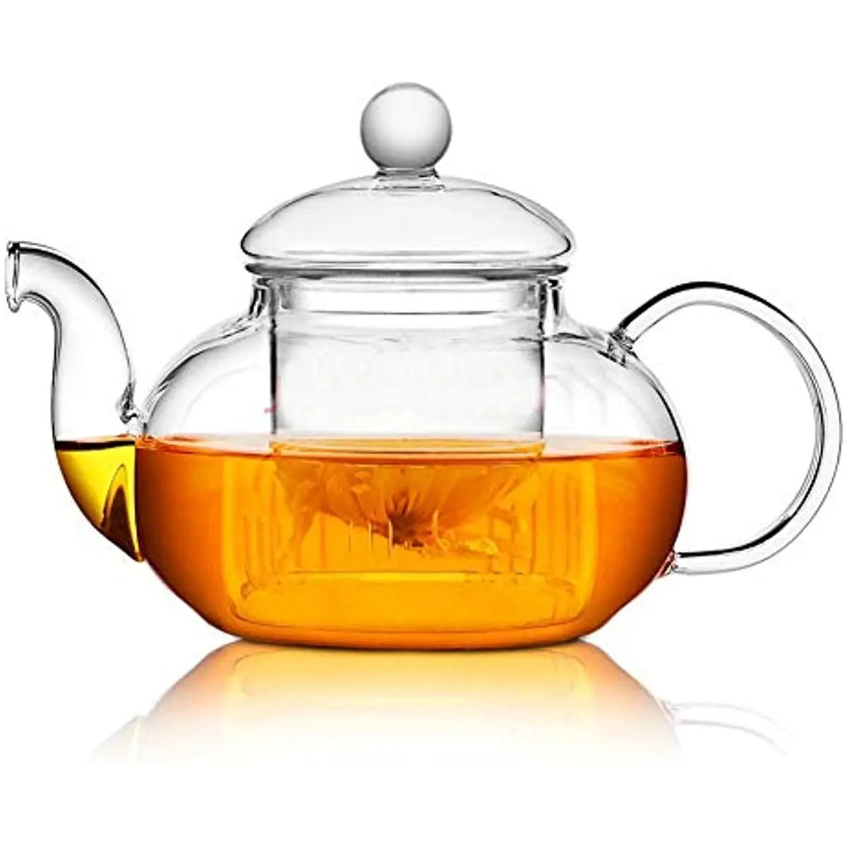 

Glass Teapot 20oz with Infuser,Borosilicate Kettle Set Tea Pot for Loose Tea, Flowering Tea ,Stovetop Microwavable Safe(600ml)