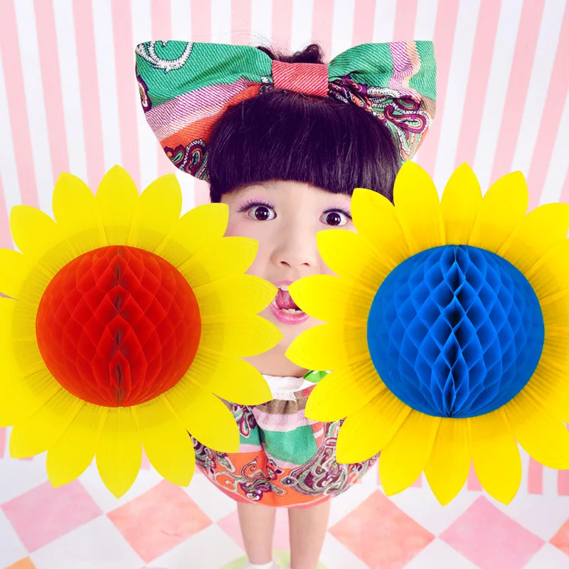 35 سنتيمتر عباد الشمس القبعات مضحك الأداء الدعائم عباد الشمس قبعة هود ل الرقص حفلة مهرجان ألعاب الاطفال زي التبعي