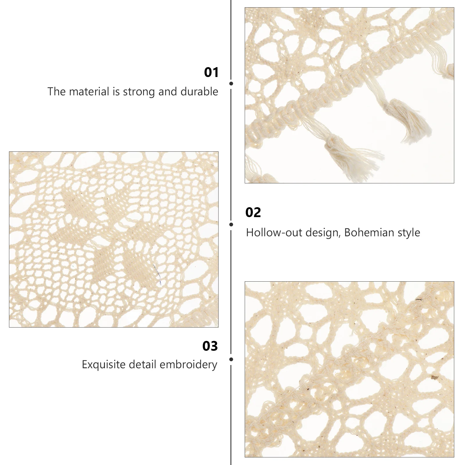 

1Pcs Hollow-Out Tablecloth Soft Fine Material Comfortable Touch Feeling Decorative Table Cover for Dinner Table Warm Atmosphere