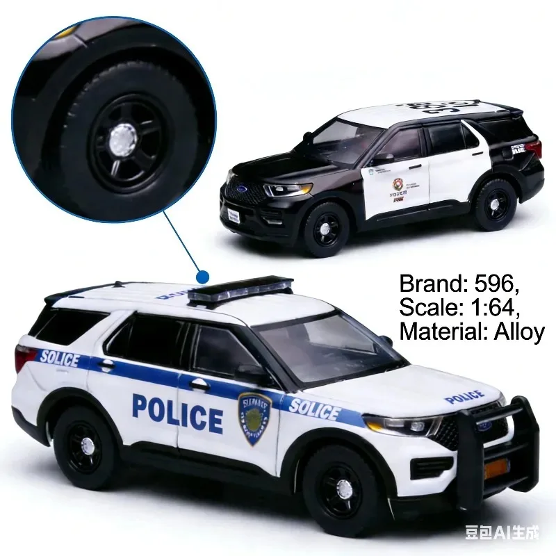596 1:64 Ford Explorer Cast-pressed Simulation Static Alloy Car Model, Boys' Holiday Gift Toy Collection Display Item.