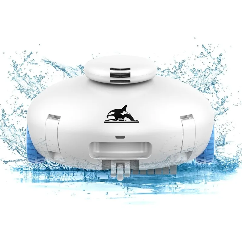 Aspirapolvere per piscina robotizzato senza fili per piscine fuori terra/interrate-batteria da 7500mAh dura 140 minuti, parcheggio automatico