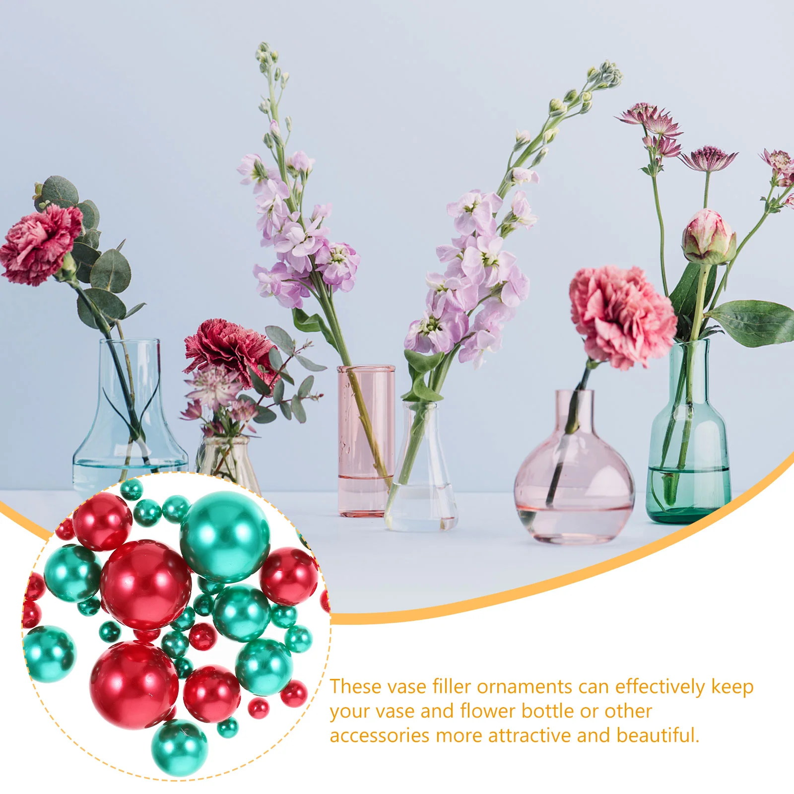 

166Pcs Faux Pearls Vase Filler Floating Beads for Home Wedding Party Decoration for Vases Vases Decor