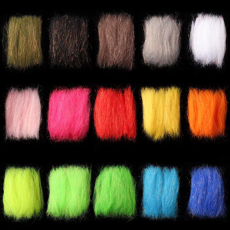 2 Packungen Gekräuseltes Slinky Fiber Flash Streamer Material zum Fliegenbinden für Minnow Streamer Fliegen, Forellen-, Barsch- und Hechtangelköder – Detail 7