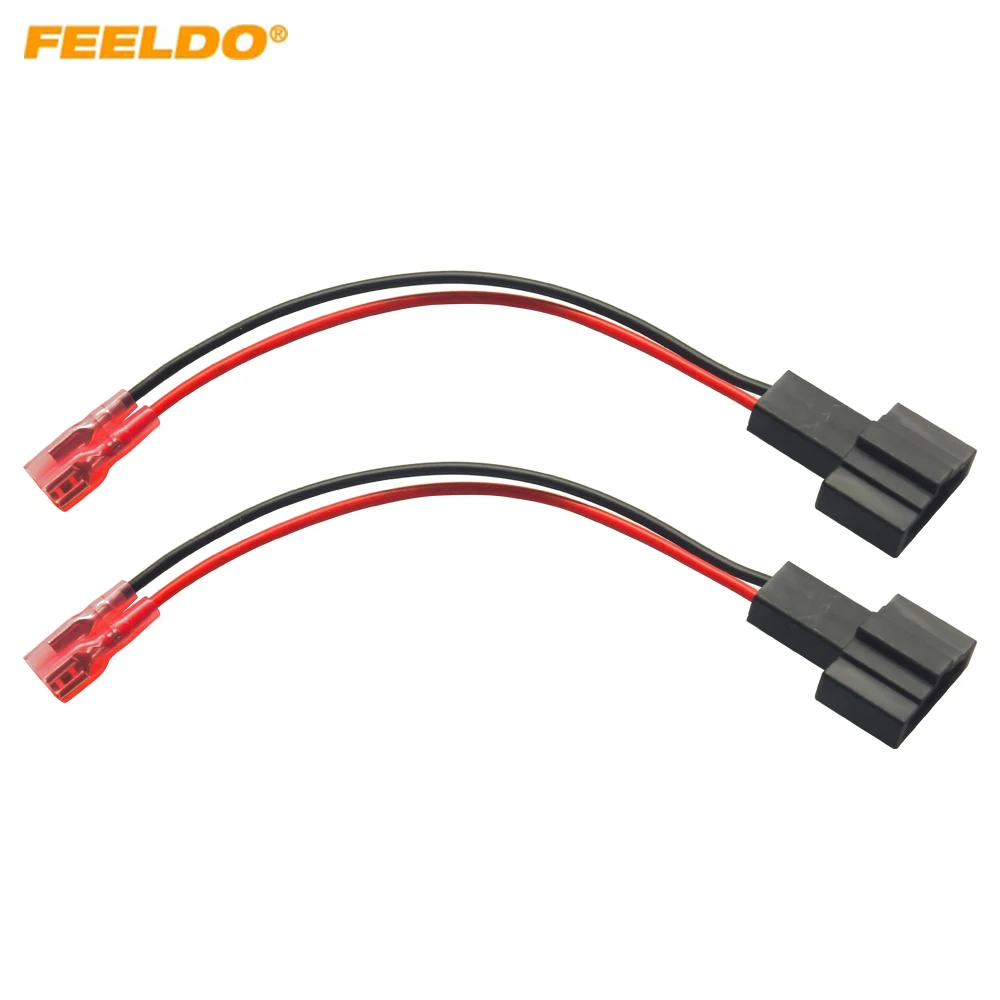 

FEELDO Car 2Pin Stereo Speaker Wire Harness Adaptors For Audi Auto Speaker Replacement Connection Wiring Plug Cables