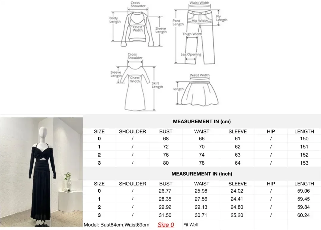 فستان ماكسي أسود عالي الجودة بأكمام طويلة مع رسن مكشوف الكتفين وخصر مقصوص 2025 #4