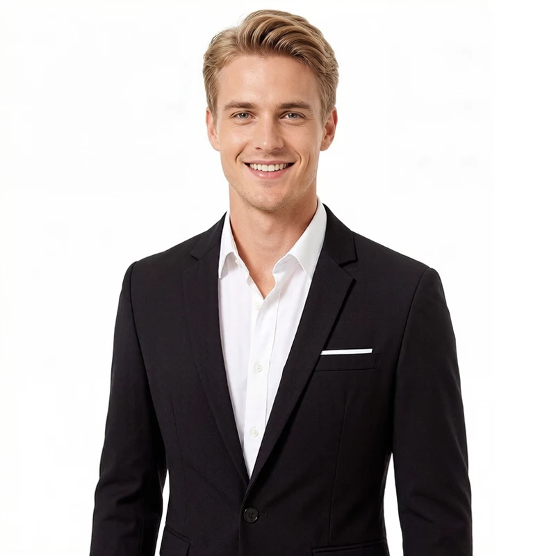 

Men's Business Casual Suit Blazers Slim Fit Sport Coat Fashion Formal Dress Groom Suit Jacket Spring Autumn Outwear No Vest