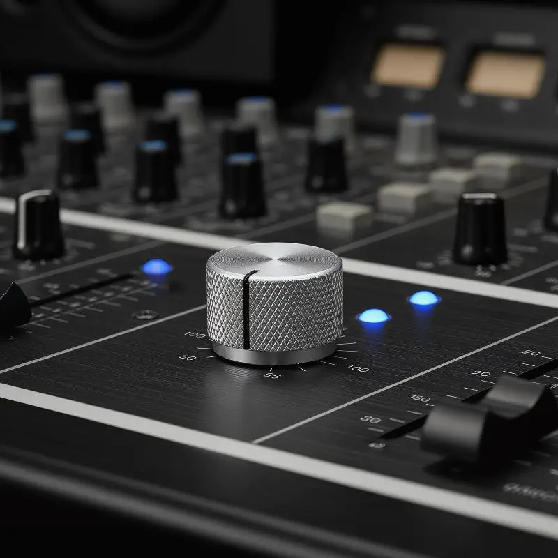 Black, Silver 20mm 30mm Aluminum Potentiometer Knob For Seamless Volume Control In Sound Equipment