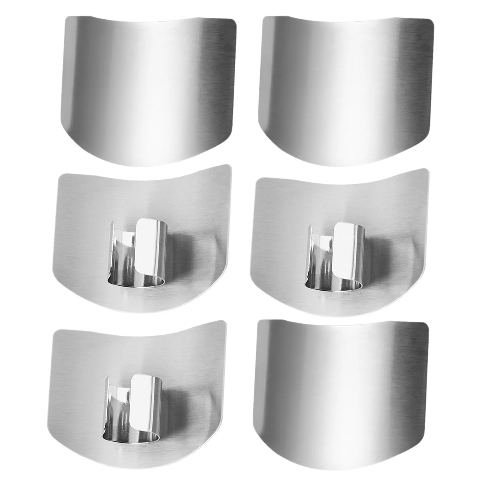 6Pcs Compact Finger Guards Stainless Steel Vegetable Cutter Hand Protector Ergonomic Grip for Safe Food Preparation Essential