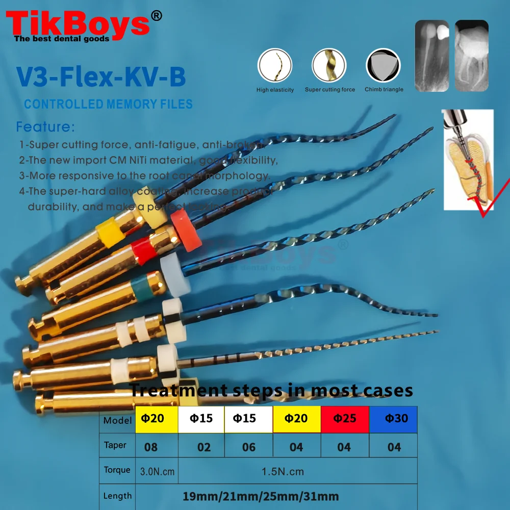 6pcs/Box Dental Endo V Blue Root Canal Rotary File Thermal Activation NiTi Files Engine Use #15-#40 45-80# 31mm/25mm Taper 04/06