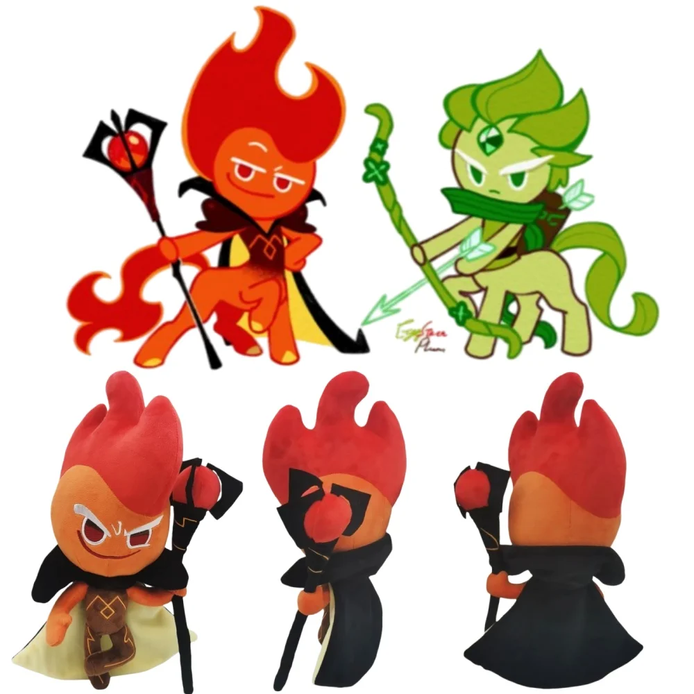 

Anime Game Cookie Kingdom Fire Spirit Cookie Kawaii Cosplay Cotton Doll Cartoon Soft Plushies Toy Figures Fans Collection Gifts