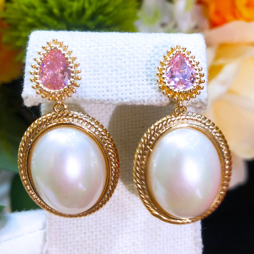 

Soramoore New Boho Charm Ins Style Summer Round Pearl Earrings for Women Bridal Wedding Party Be Original Lady Girl Gift Jewelry