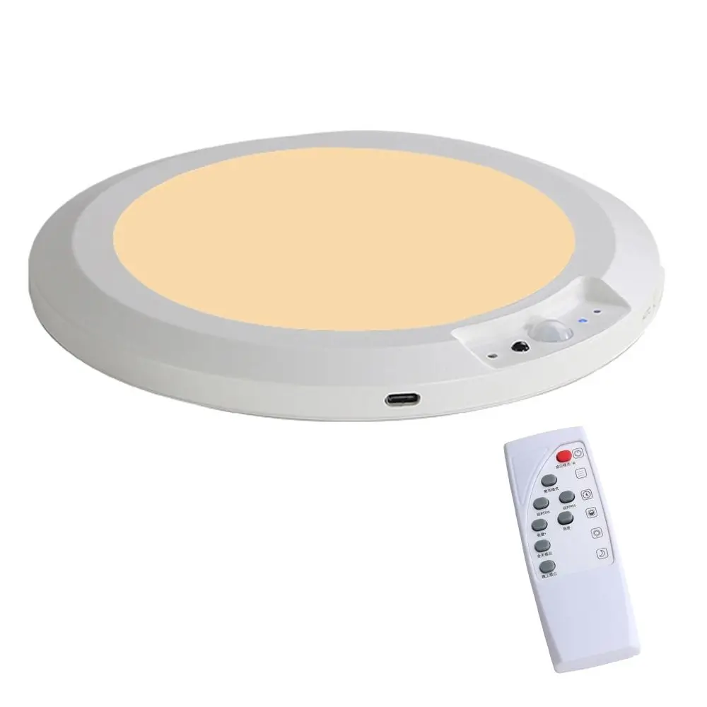 

Круглый датчик движения, беспроводной индукционный 3-цветный потолочный светильник, активируемый движением, перезаряжаемый светодиодный светильник для шкафа, прихожая
