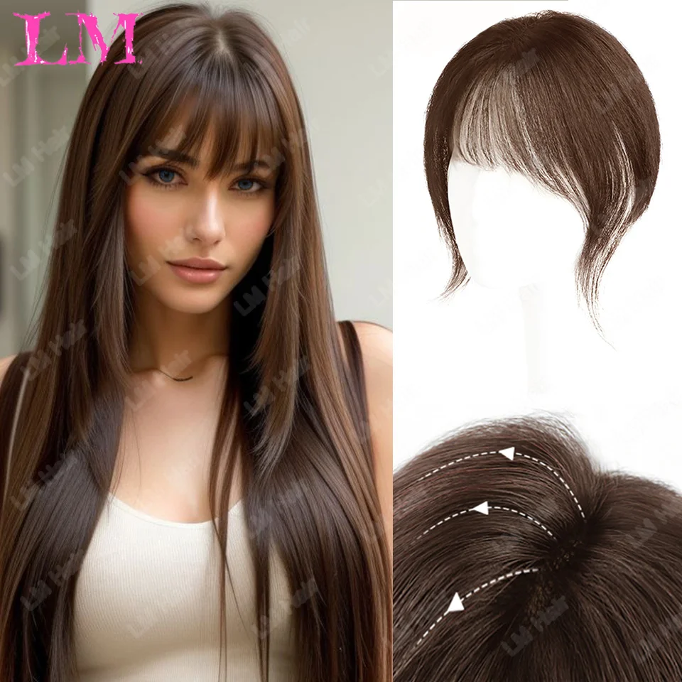 

LM Synthetic False Bangs Clip-In Bangs Extension Natural Neat Fake Fringe Topper Hairpiece Invisible Clourse Hairpieces
