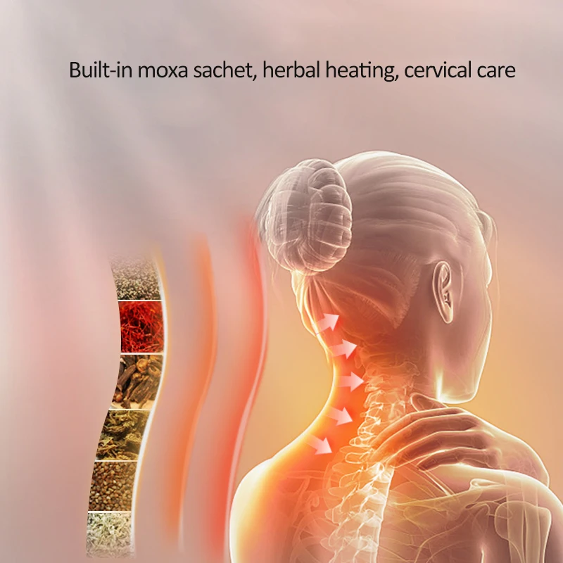 Ergonomic Neck Roll Pillow with Heat Function - Image 3