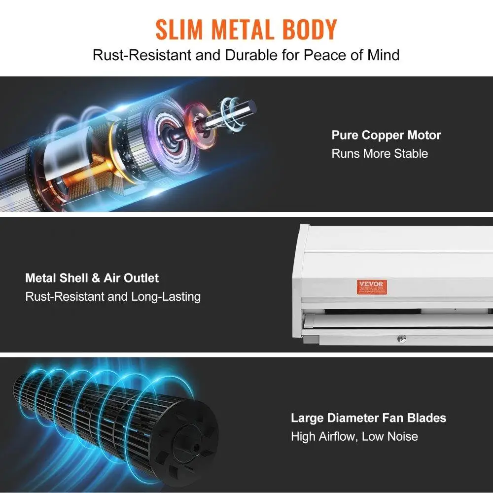 SuperPower 2 velocidades 36 polegadas parede sobre porta cortina de ar comercial 900CFM resistente fácil instalação 110V não aquecido