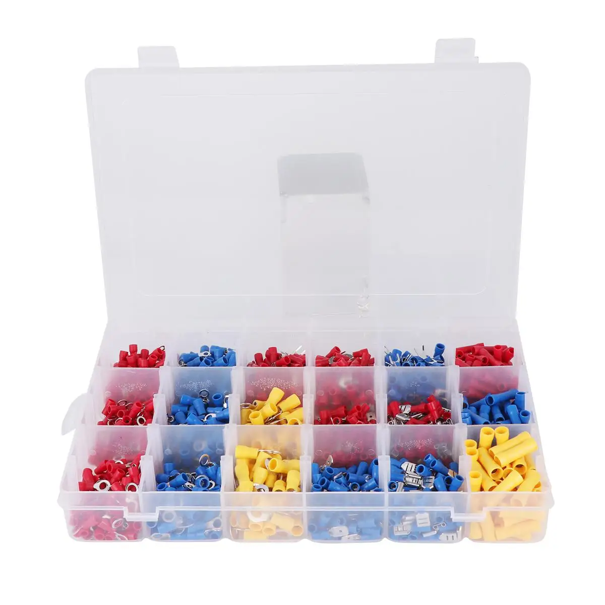 

1300 Pcs Terminal Combination Set Heavy Duty Wire Lugs Bare Copper Eyelets Tubular Ring Connector Cable Closed Ends Auto