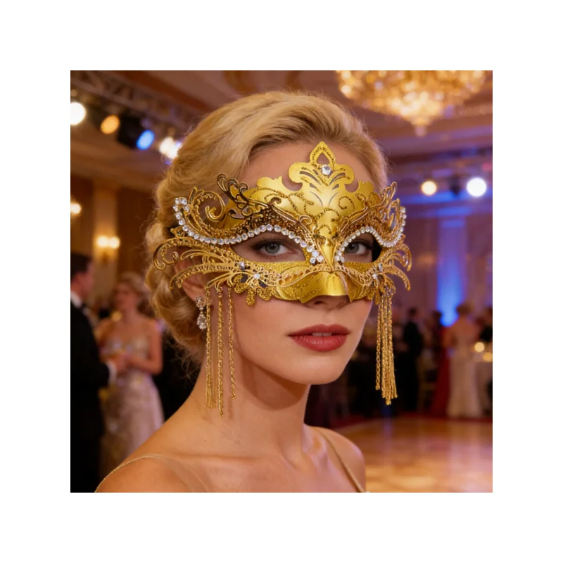 2026Elegant Half‑Face Masquerade Eye Mask For Women Halloween Birthday Evening Party Carnival Fancy Dress Costume Props