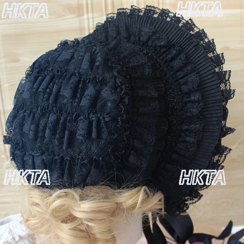 Y2k cos estilo gótico gorro chapéu feito à mão lindo lolita anime laço arco chapéus planos exposição cosplay mostrar fita de renda bnt chapéu