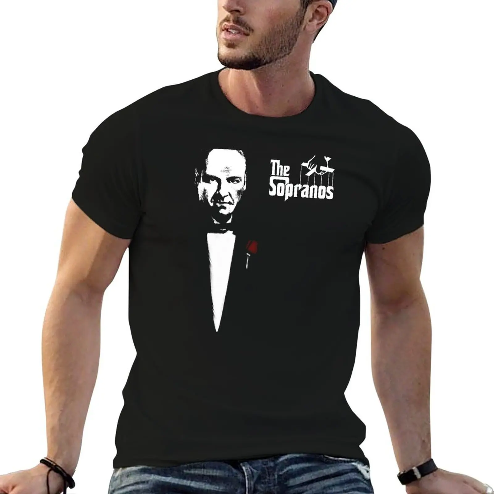 The Sopranos (The Godfather mashup) T-Shirt cotton t shirts man 100% t shirt man casual T-Shirt