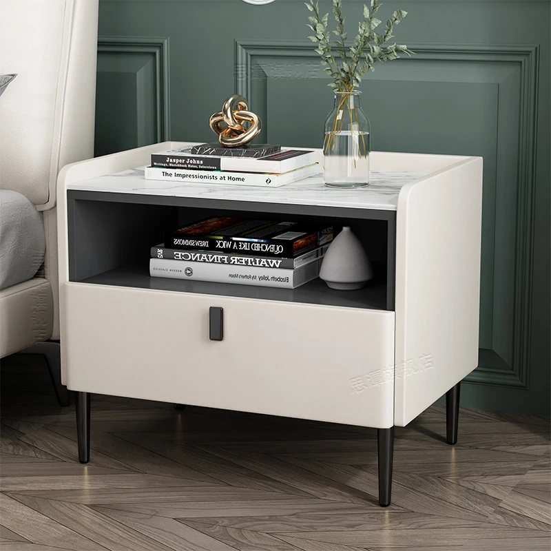 

white Minimalist Bedside Table Living room Storage Cabinet Wooden Nightstand Nordic Tables mesa de noche house furniture HY