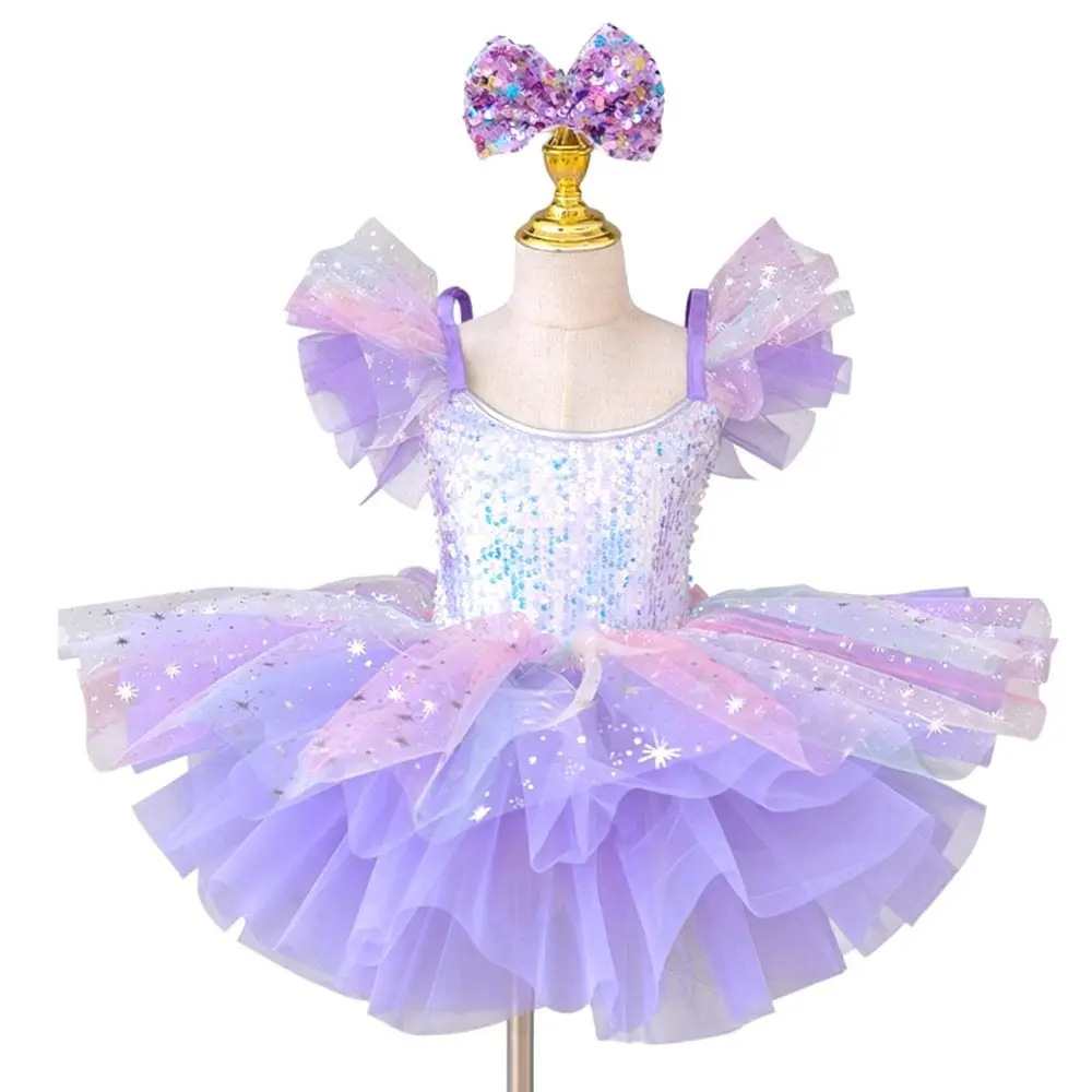 Fashion Sequin Kids Ballet Dress Puffy Party Dress Ballet Tutu Modern Princess Dress Dance