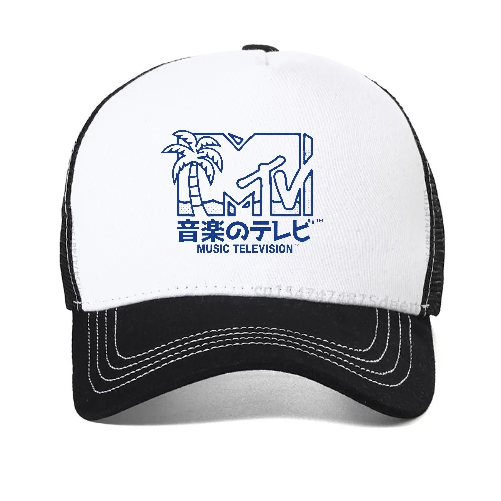 MTV Retro Logo Funny mesh baseball cap Couple Individuality Mens Clothing Summer sun hat fashion Streets Snapback hats