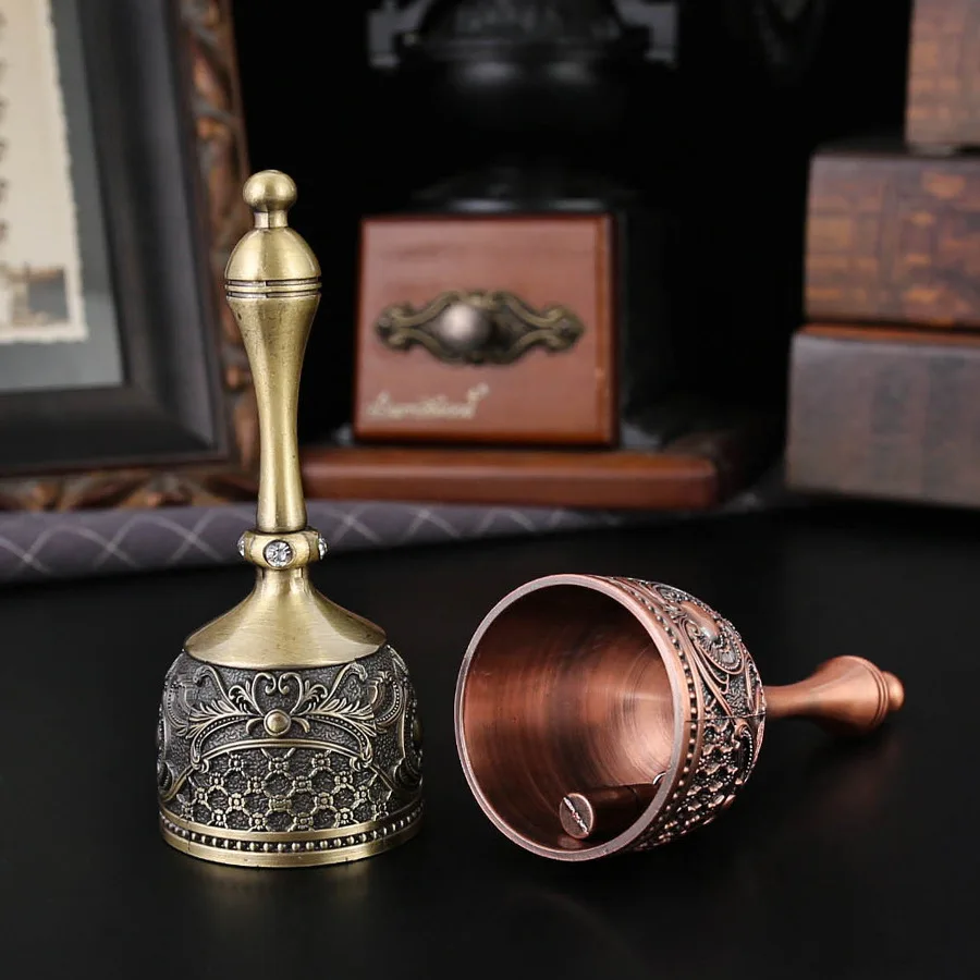 Metal Hand-Cranked Bell-Tantric Dharma Tool Vajra Pestle-Retro Large-Sized Copper Bell